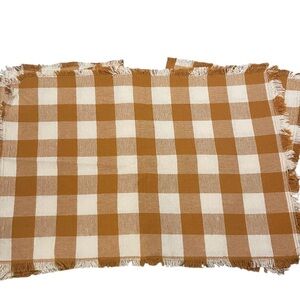 Burnt orange and White Checkered Cotton Placemat‎